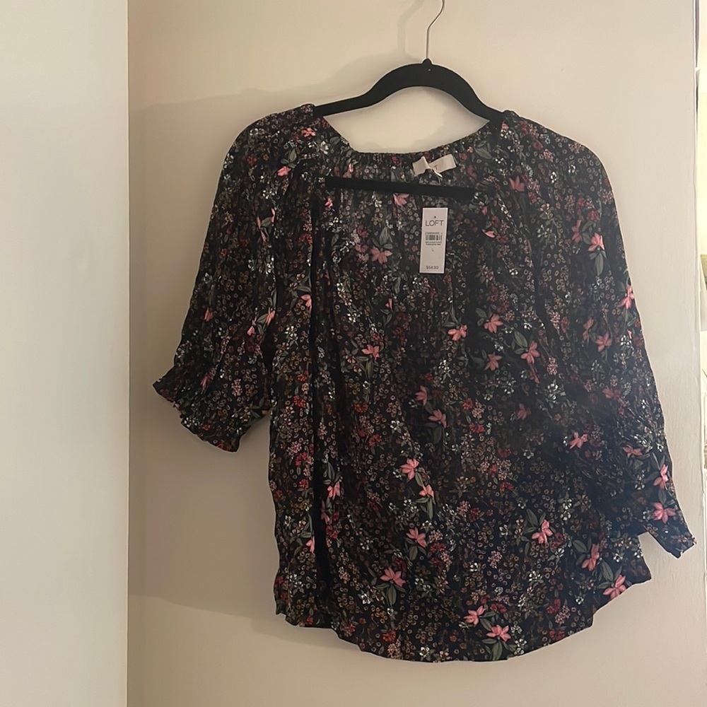 square neck new with tags floral blouse